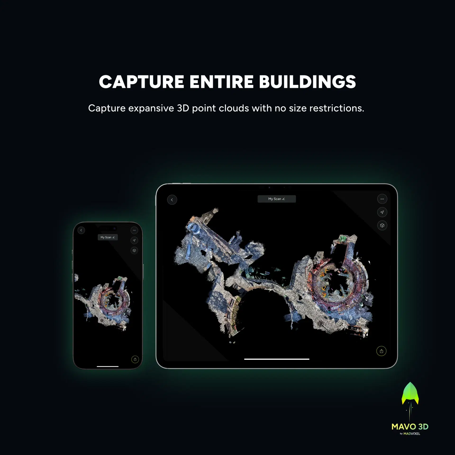 Capture entire buildings with MAVO 3D