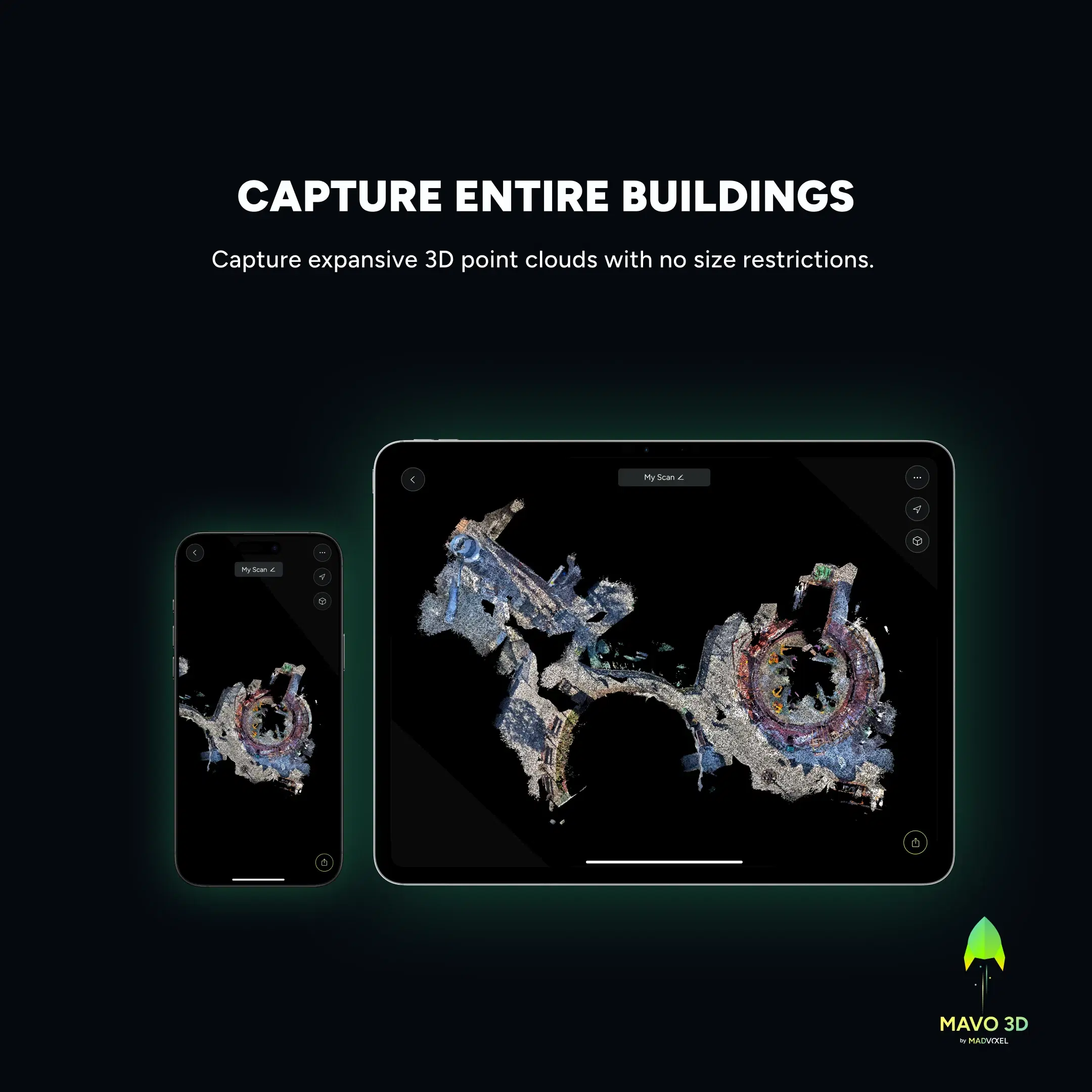 Capturez des bâtiments entiers avec MAVO 3D