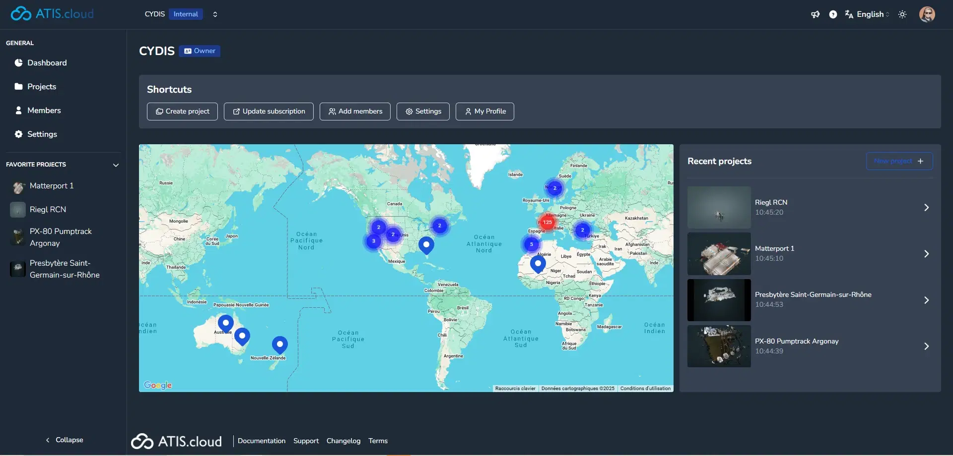Redesigned ATIS.cloud dashboard after the update
