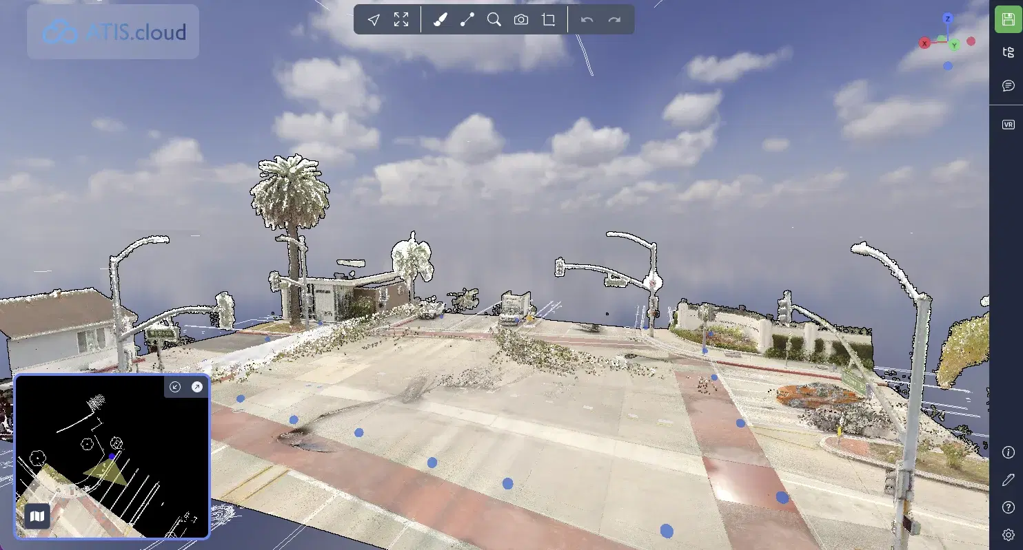 ATIS.cloud 3D-applicatie: visualisatie van een puntenwolk in de browser