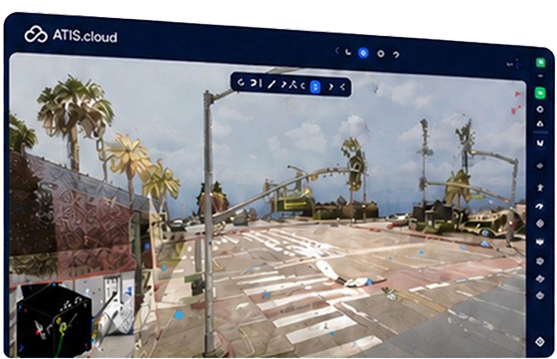ATIS.cloud 3D app, point cloud visualization of a street scene