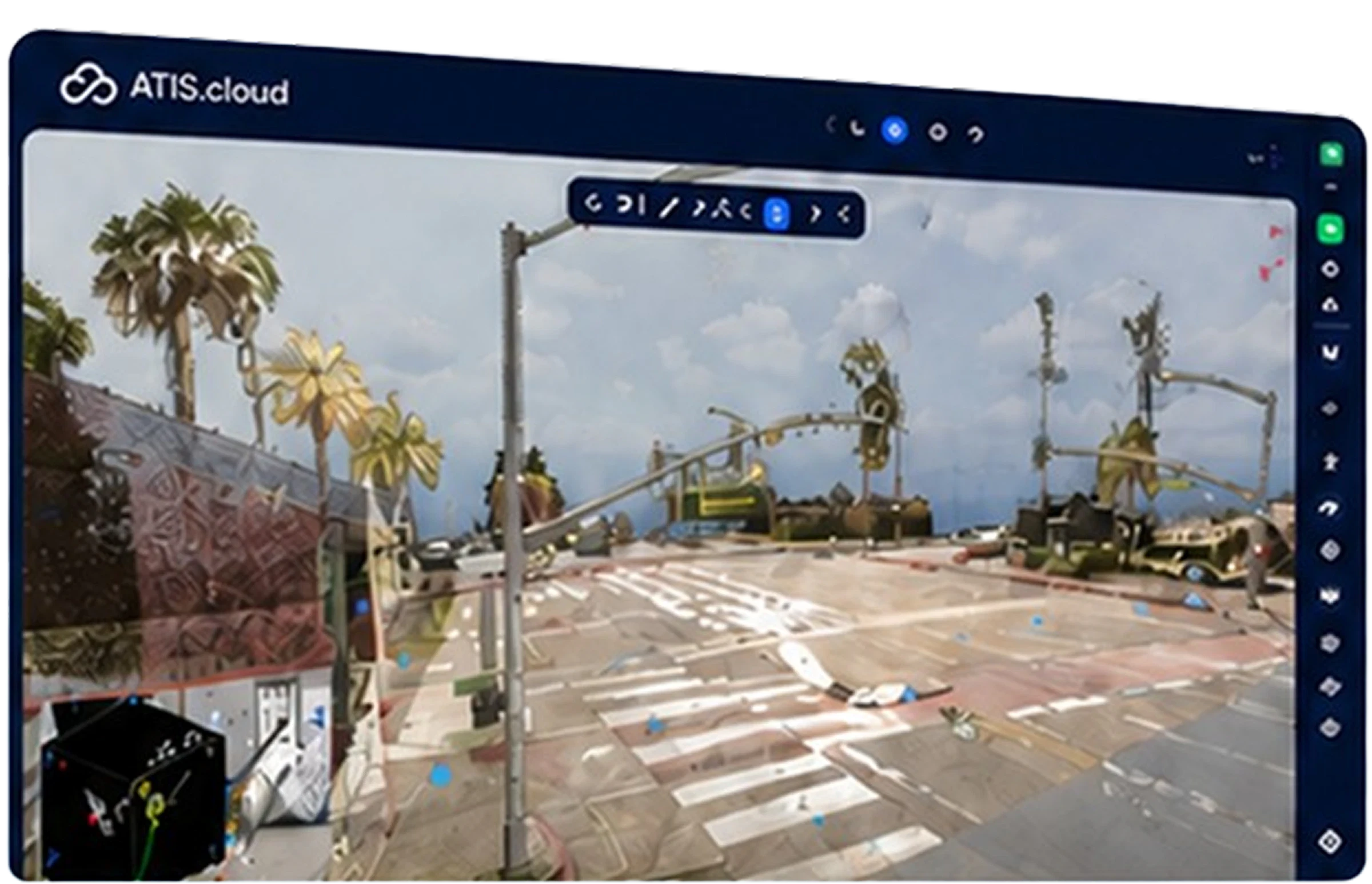 ATIS.cloud 3D app, point cloud visualization of a street scene
