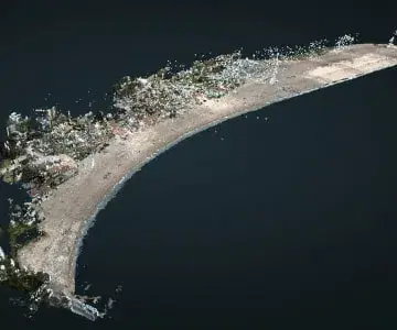 3D point cloud of a beach front captured with mobile mapping - 17 GB - Viametris Backpack