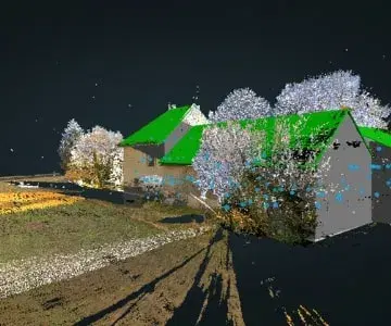 3D puntenwolk van een oude boerderij - 226 GB - FARO Focus S350 scanner