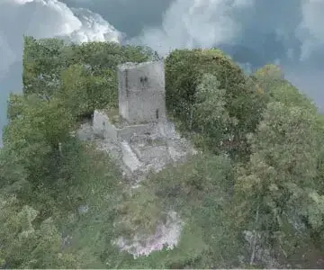 3D point cloud of Tour d'Arces from photogrammetry - 6 GB