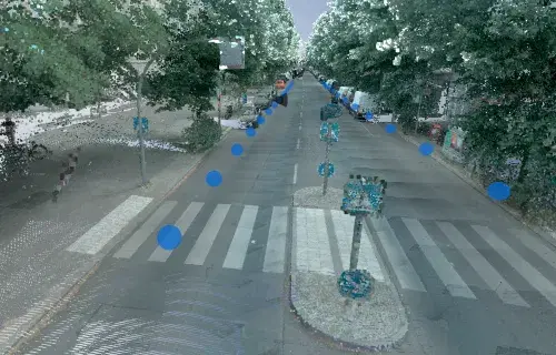 Outdoor 3D point cloud captured with mobile mapping - 29 GB - Viametris MS-96